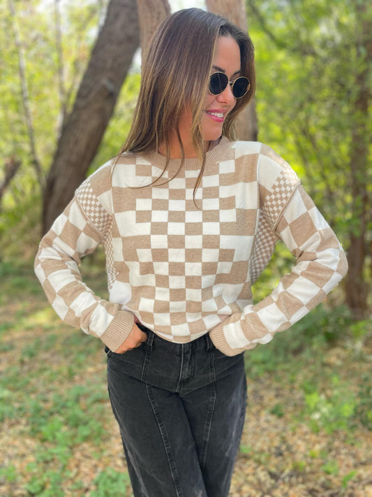 All Checkered Out Sweater