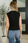 Everyday Edge Knit Henley Tank in Black