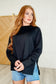 It's The Little Things Relaxed Scuba Pullover in Black