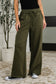 Lounge Line Wide Leg Sweats in Dark Olive