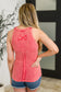 Offbeat Essential Mineral Washed Tank in Viva Magenta