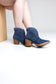 Twilight Studded Heeled Ankle Boot in Denim
